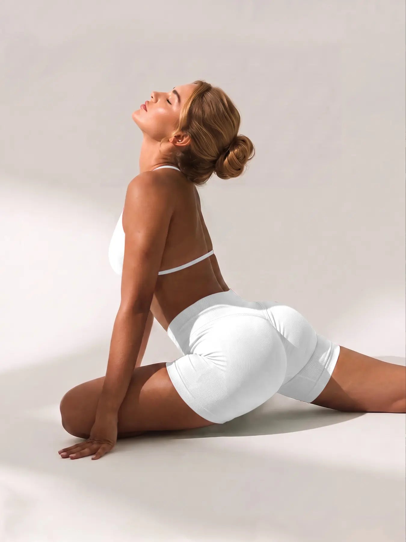 New Women'S Sporty Yoga Set, High-Waist Tight-Fitting Shorts and Tank Top, Summer Fitness for Running and Gym, High Stretch Activewear