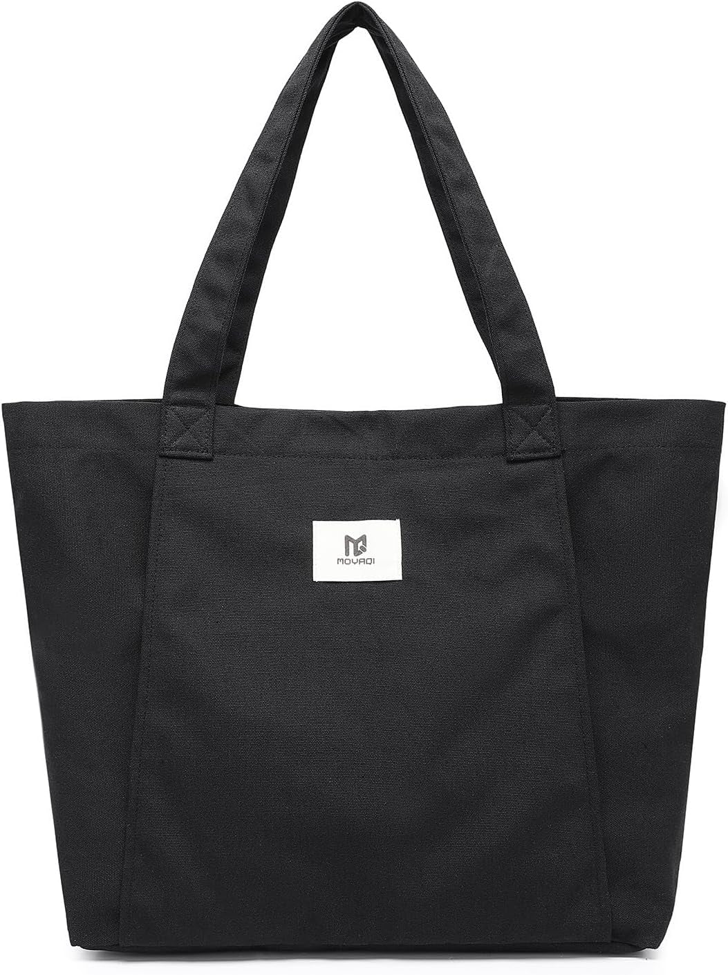 Moyaqi Canvas Tote Bag with Yoga Mat Carrier Pocket Carryall Shoulder Bag for Office, Workout, Pilates, Travel, Beach and Gym