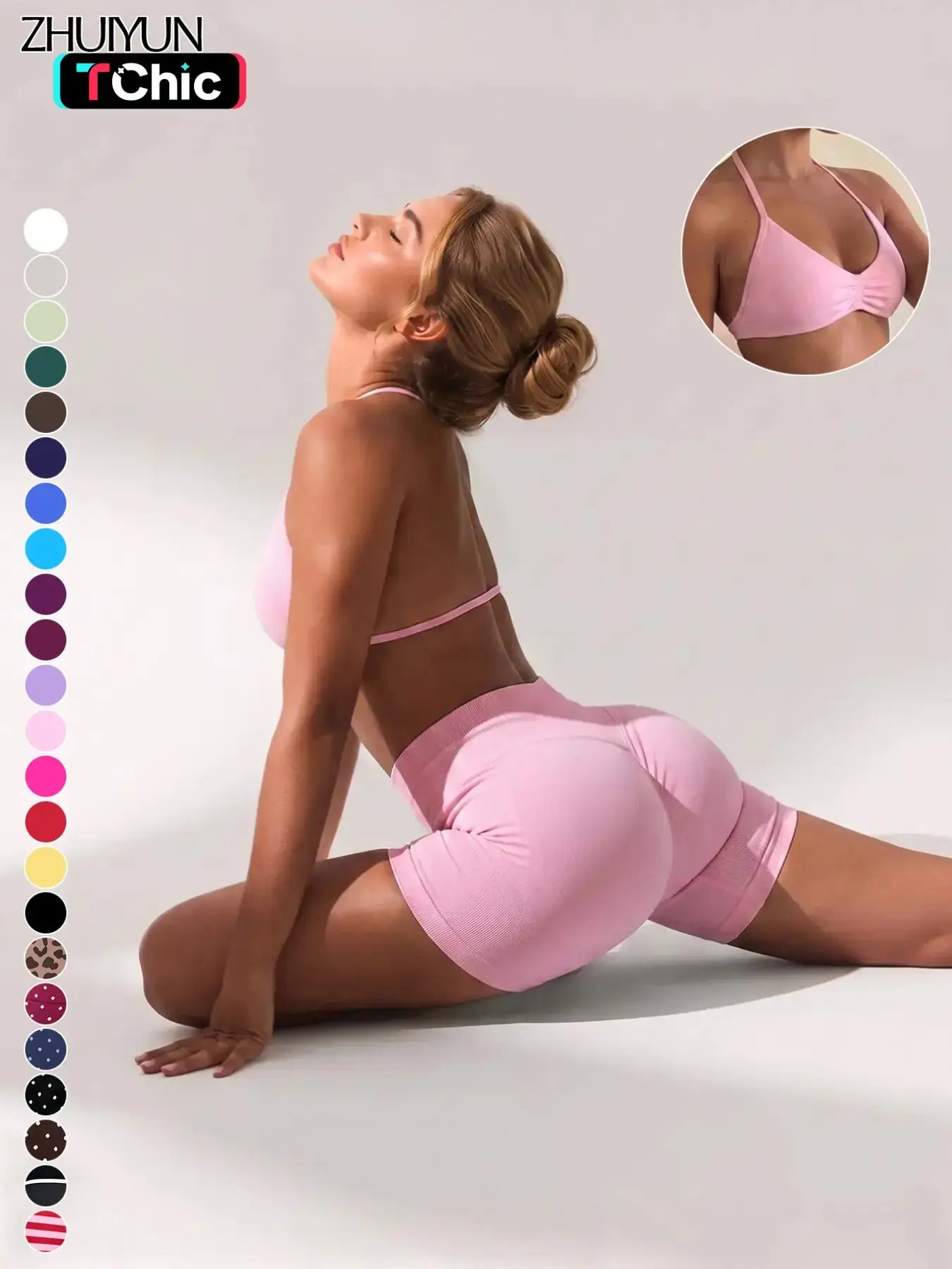 New Women'S Sporty Yoga Set, High-Waist Tight-Fitting Shorts and Tank Top, Summer Fitness for Running and Gym, High Stretch Activewear